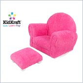 KidKraft Bubble Gum Chenille Upholstered Rocker & Ottoman