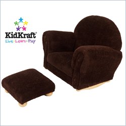 KidKraft Chocolate Chenille Upholstered Rocker & Ottoman