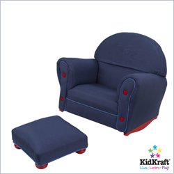 KidKraft Demin Upholstered Rocker & Ottoman with Slip Cover by Kidkraft