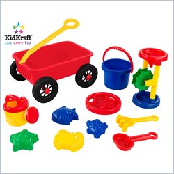 KidKraft Wagon Sand Toy Eleven Piece Set
