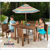KidKraft Table and Stacking Chairs Patio Set with Striped Umbrella