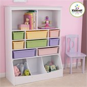KidKraft Wall Storage Unit with Bins in White