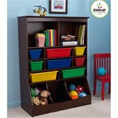 KidKraft Wall Storage Unit with Bins in Espresso
