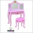 ADD TO YOUR SET: KidKraft Princess Kids Makeup Wood Vanity Table and Stool for Girls with Mirror