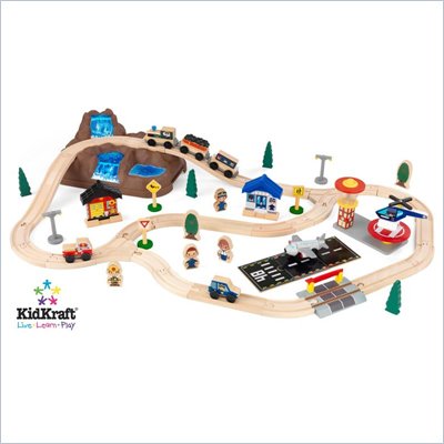 KidKraft Bucket Top Mountain 56 Piece Train Set