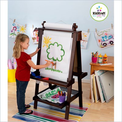 KidKraft Delux Wooden Easel in Espresso