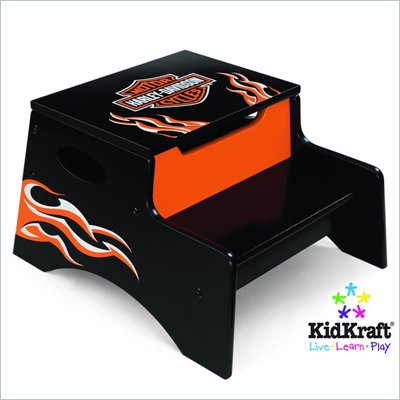 KidKraft Harley-Davidson® Flames Step n Store Stool