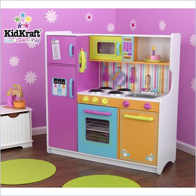Kitchen Counter Outlets on Kidkraft Deluxe Big   Bright Kids Play Kitchen   53100