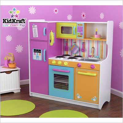 Kitchen Counter Outlets on Kidkraft Deluxe Big Bright Kids Play Kitchen 53100