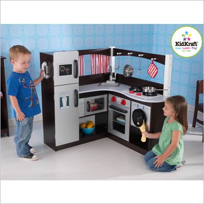 Kidkraft Kitchen Accessories on Kidkraft Grand Espresso Corner Kitchen 53271