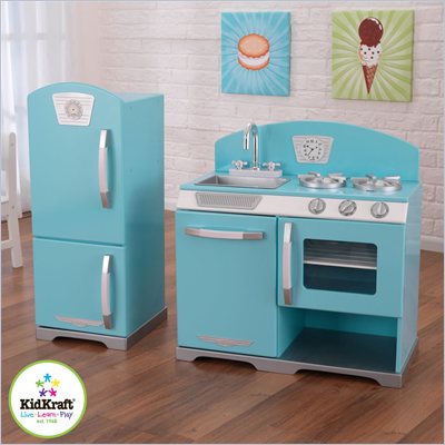 Kidkraft Blue Retro Kitchen & Refrigerator