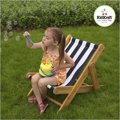 KidKraft Sling Chair navy and white stripes