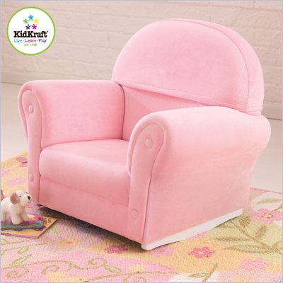 KidKraft Pink Velour Rocker with Slip Cover (no ottoman)