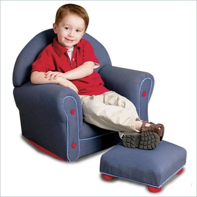 KidKraft Denim Rocker with Ottoman Set