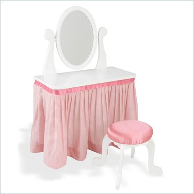 KidKraft My Sweet Wood Makeup Vanity Table with Stool and Mirror