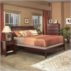 Modus Newport Low Profile Wood Sleigh Bed 2 Piece Bedroom Set