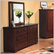 Modus Canyon Six Drawer Double Dresser and Mirror Set in Distressed Saddle Brown