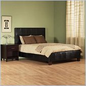 Modus Milano Low Profile Upholstered Leather Bed in Chocolate