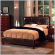 Modus Hudson Capri Upholstered Leather Low Profile Panel Bed in Mocha Finish