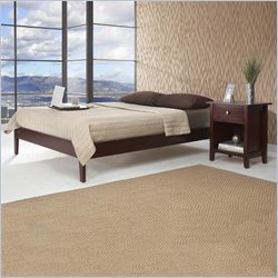 Modus Newport Simple Tropical Mahogany Modern Platform Bed 5 Piece Bedroom Set in Cordovan