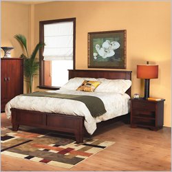 Modus Canyon Wood Panel Bed 5 Piece Bedroom Set in Distressed Saddle Brown