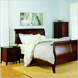 Modus Santa Barbara Wood Sleigh Bed 5 Piece Bedroom Set in Rustic Sable