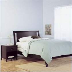 Modus Nevis Low Profile Wood Sleigh Bed in Espresso 5 Piece Bedroom Set