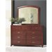 Modus Brighton 9 Drawer Double Dresser and Mirror Set in Cinnamon