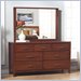 Modus Nevis 7 Drawer Double Dresser and Mirror Set in Spice
