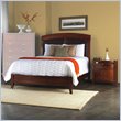 Modus Brighton Leatherette Low Profile Sleigh Bed 3 Piece Bedroom Set in Cinnamon