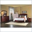 Modus Brighton Leatherette Low Profile Sleigh Bed 4 Piece Bedroom Set in Cinnamon