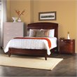 Modus Brighton Wood Low Profile Sleigh Bed 3 Piece Bedroom Set in Cinnamon