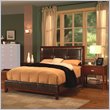 Modus Hudson Capri Leather Low Profile Panel Bed 3 Piece Bedroom Set in Mocha