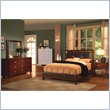 Modus Hudson Capri Leather Low Profile Panel Bed 4 Piece Bedroom Set in Mocha