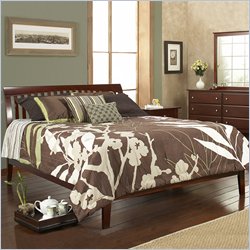 Modus Furniture Newport Tropical Mahogany Modern Platform Bed 4 Piece Bedroom Set in Cordovan