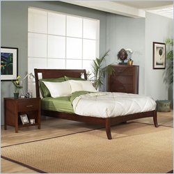 Modus Nevis Spice Low Profile Wood Sleigh Bed 2 Piece Bedroom Set