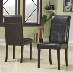 Modus Urban Seating Chocolate Leatherette Parson Chairs in Chocolate Finish (Set of two)