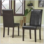 Modus Urban Seating Chocolate Leatherette Parson Chairs in Chocolate Finish (Set of two)