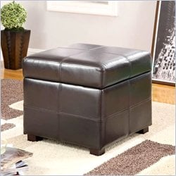 Modus Urban Seating Storage Cube Ottoman in Chocolate Brown Leatherette