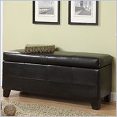 Modus Upholstered Milano Blanket Storage Bench in Black Leatherette