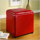 Modus Upholstered Milano Storage Cube in Red Leatherette