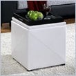 ADD TO YOUR SET: Modus Upholstered Milano Storage Cube Ottoman in White Leatherette