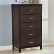ADD TO YOUR SET: Modus Urban Loft 5 Drawer Chest in Chocolate Brown Finish