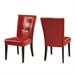 Modus Bossa Chocolate Brown Parsons Dining Chair in Red Leatherette(Set of 2)