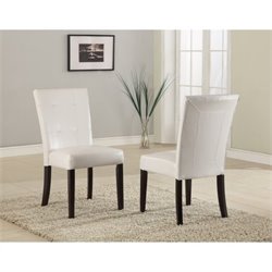 Modus Bossa Parsons Chair in White Leatherette (Set of 2)