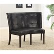 ADD TO YOUR SET: Modus Bossa Black Leatherette Banquette in Bold Dark Chocolate Finish
