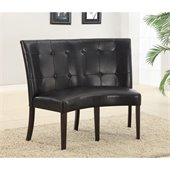Modus Bossa Black Leatherette Banquette in Bold Dark Chocolate Finish