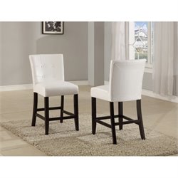 Modus Bossa Counter Height Parsons Stool in White Leatherette (Set of 2)