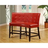 Modus Bossa Counter Height Banquette in Red Leatherette