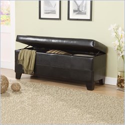 Modus Upholstered Milano Blanket Storage Bench in Chocolate Leatherette